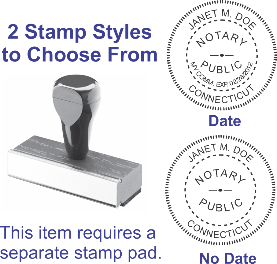 Connecticut Round Notary Seal Stamp